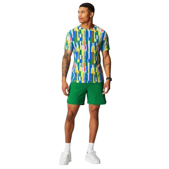 Fabletics 24-7 Tee XL Men's Multicolor Geometric Print Short Sleeve T-Shirt - Picture 1 of 4